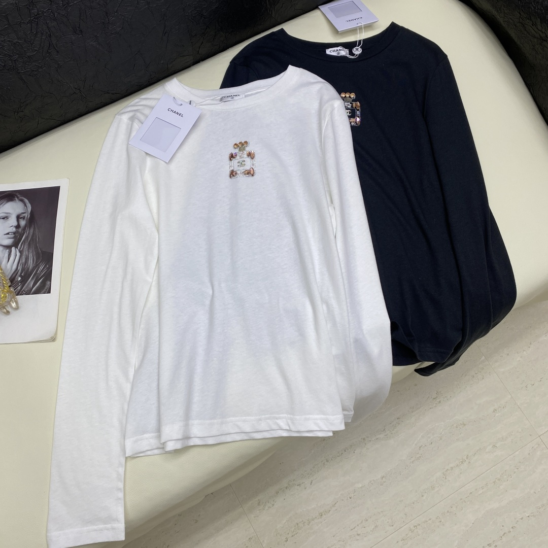 Chic Women's Long Sleeve Cotton T-Shirt Loose Fit Autumn Winter Top