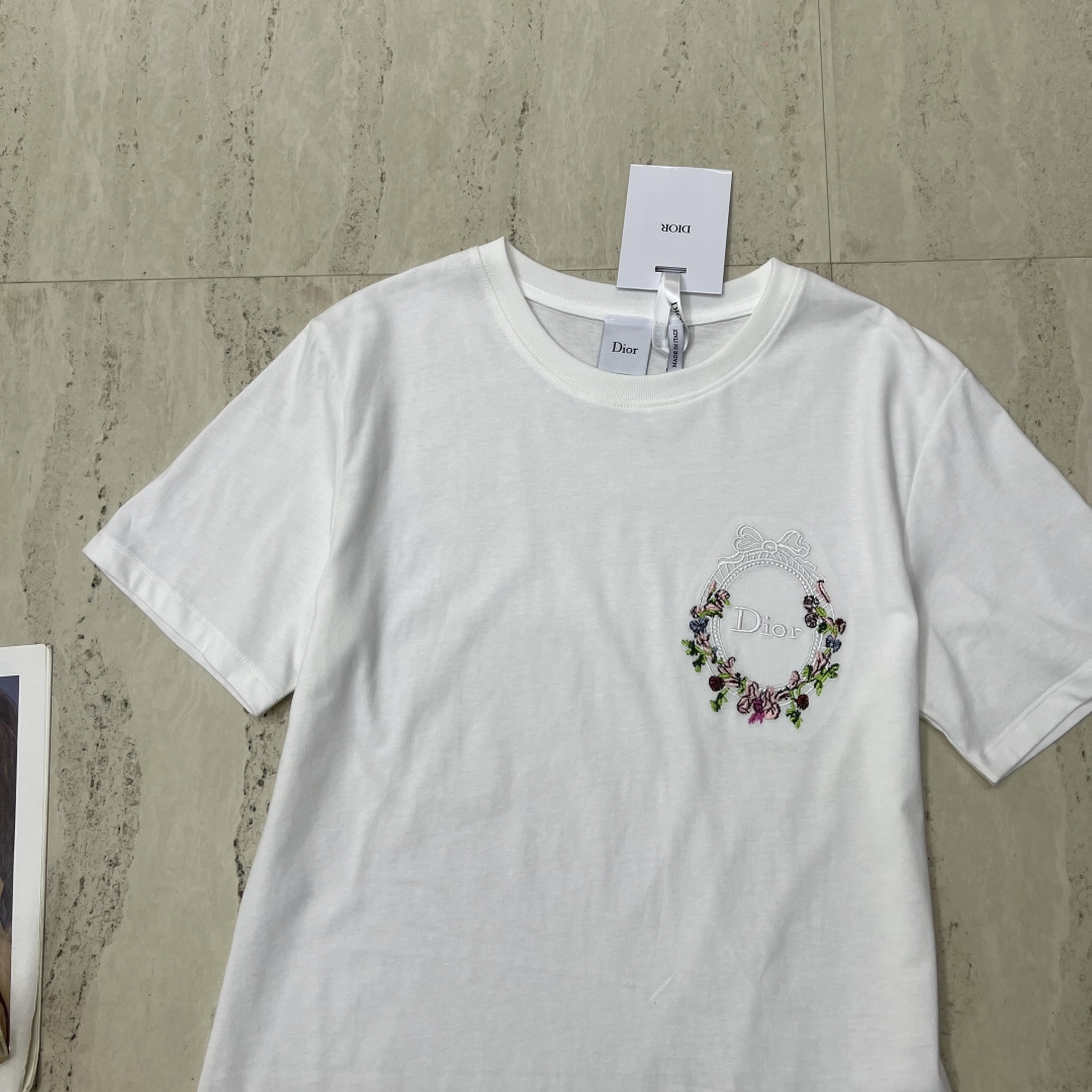 디올 여성 코튼 크루넥 반팔 티셔츠 상세 이미지 6