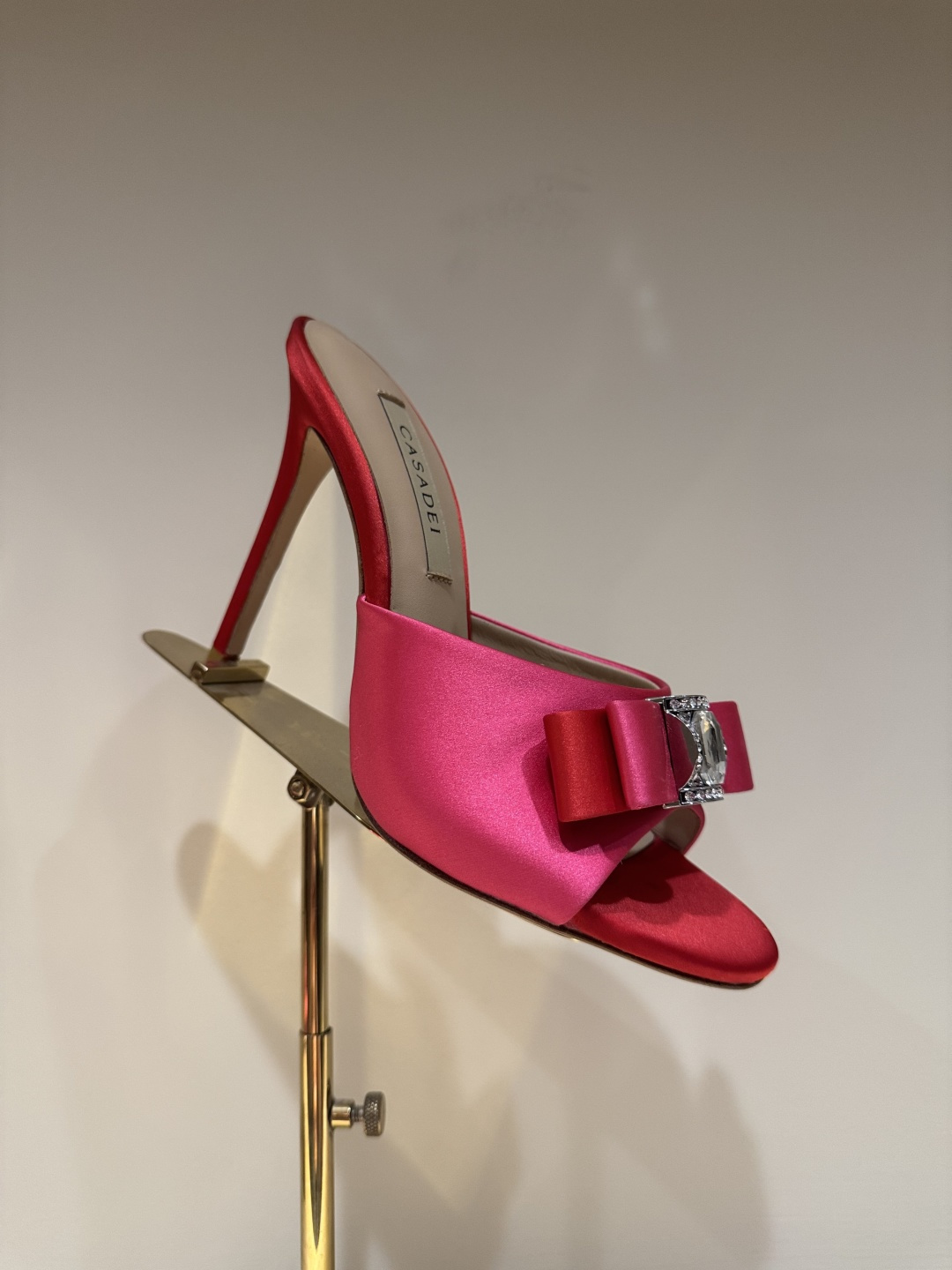 Luxury CASADEI/Casatti 25WF Heels with Drilling Butterflies for Spring and Summer