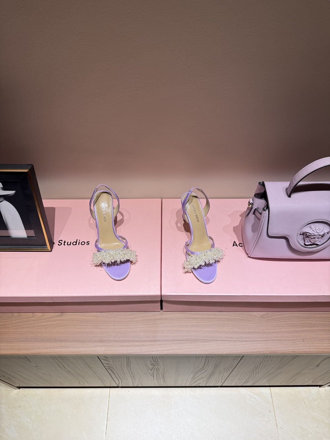 2025 Summer New Mach&Mach Pearl High Heel Shoes with Ringed Bands - 图片 3