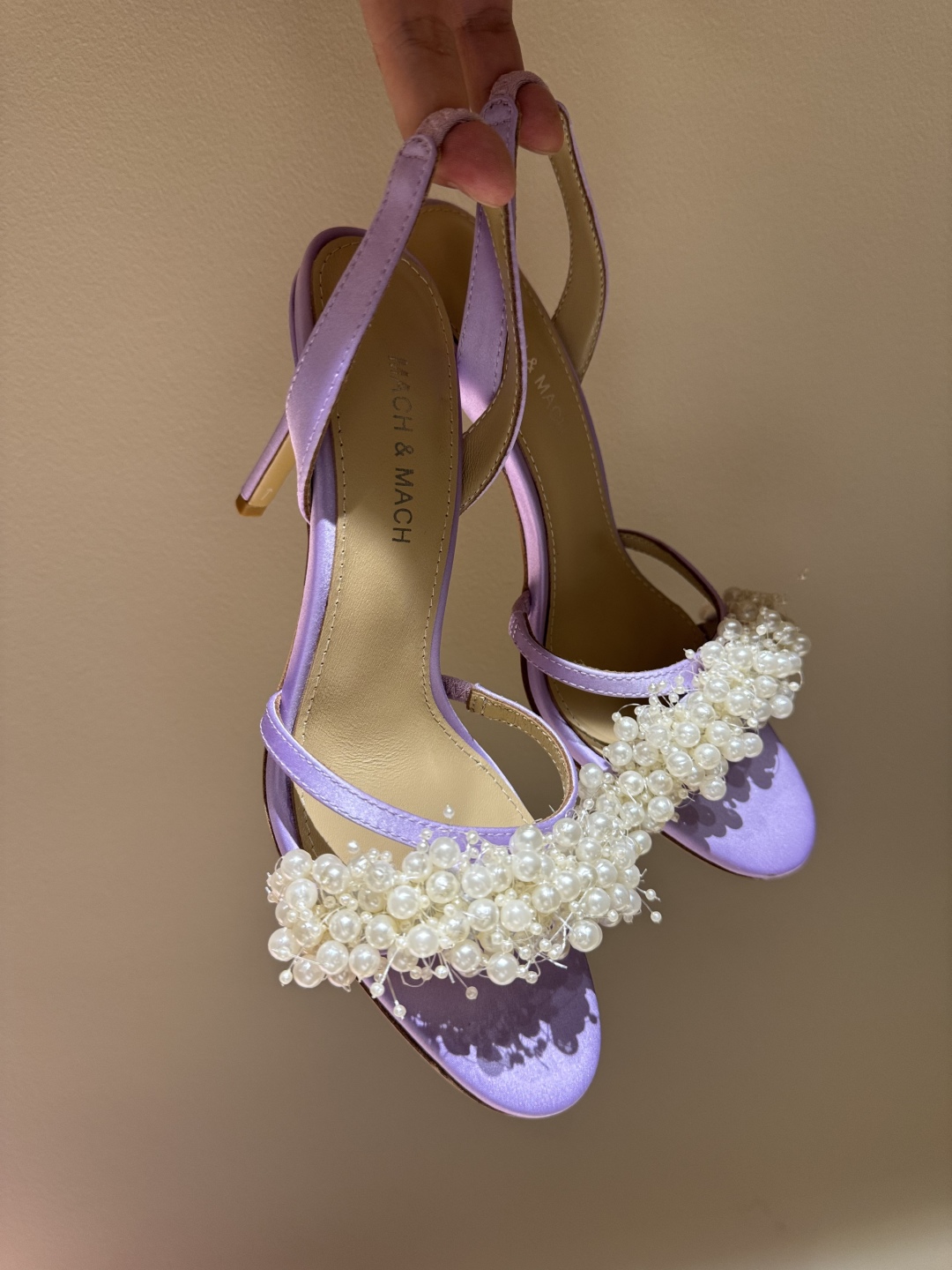 2025 Summer New Mach&Mach Pearl High Heel Shoes with Ringed Bands - 图片 1