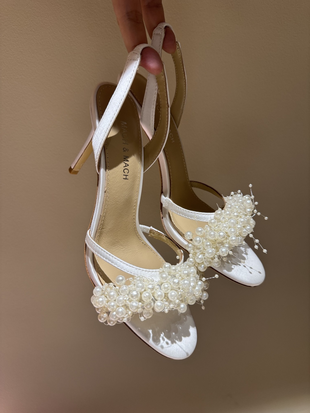 2025 Summer High Heel Shoes with Pearl Decoration for Princesses