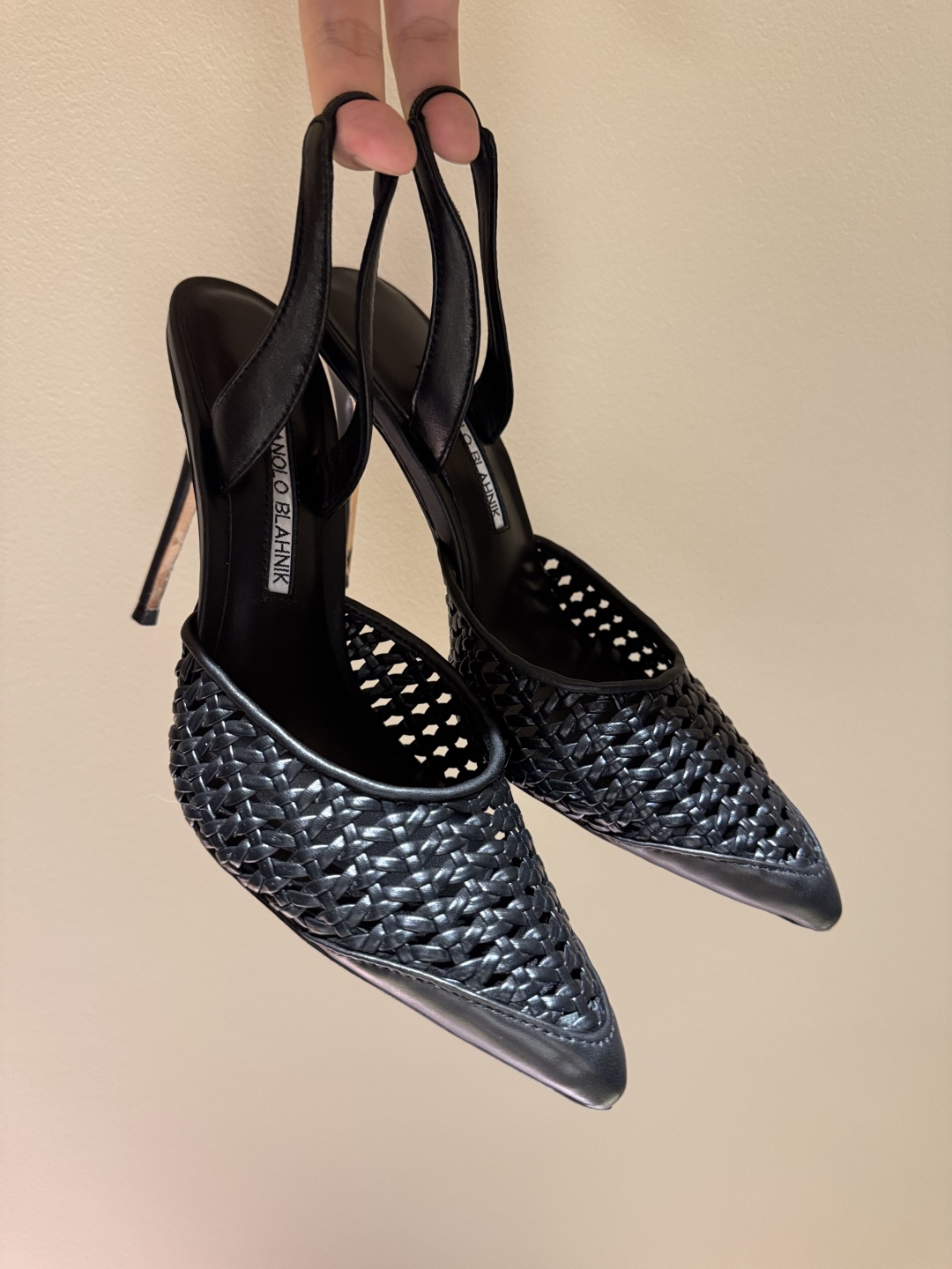 Manolo Blahnik High-Heel Sandals: Classic Knitting and Hand-Weaving Collection