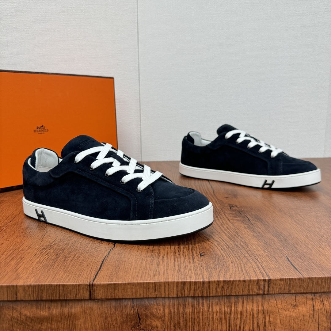 NO:276130,HERMES/Hermes kid series sneakers, simple, comfortable and versatile casual shoes for men, soft reverse velvet upper is decorated with the iconic 
