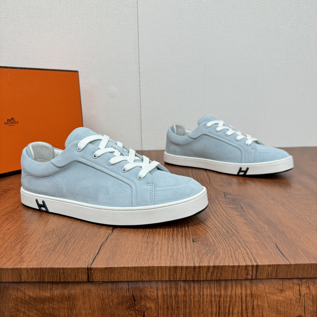 NO:276131,HERMES/Hermes kid series sneakers, simple, comfortable and versatile casual shoes for men, soft reverse velvet upper is decorated with the iconic 