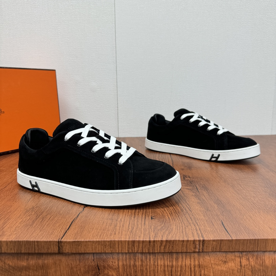 NO:276146,HERMES/Hermes kid series sneakers, simple, comfortable and versatile casual shoes for men, soft reverse velvet upper is decorated with the iconic 