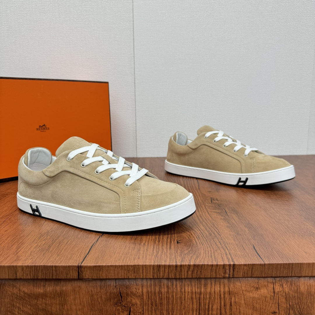 NO:276151,HERMES/Hermes kid series sneakers, simple, comfortable and versatile casual shoes for men, soft reverse velvet upper is decorated with the iconic 