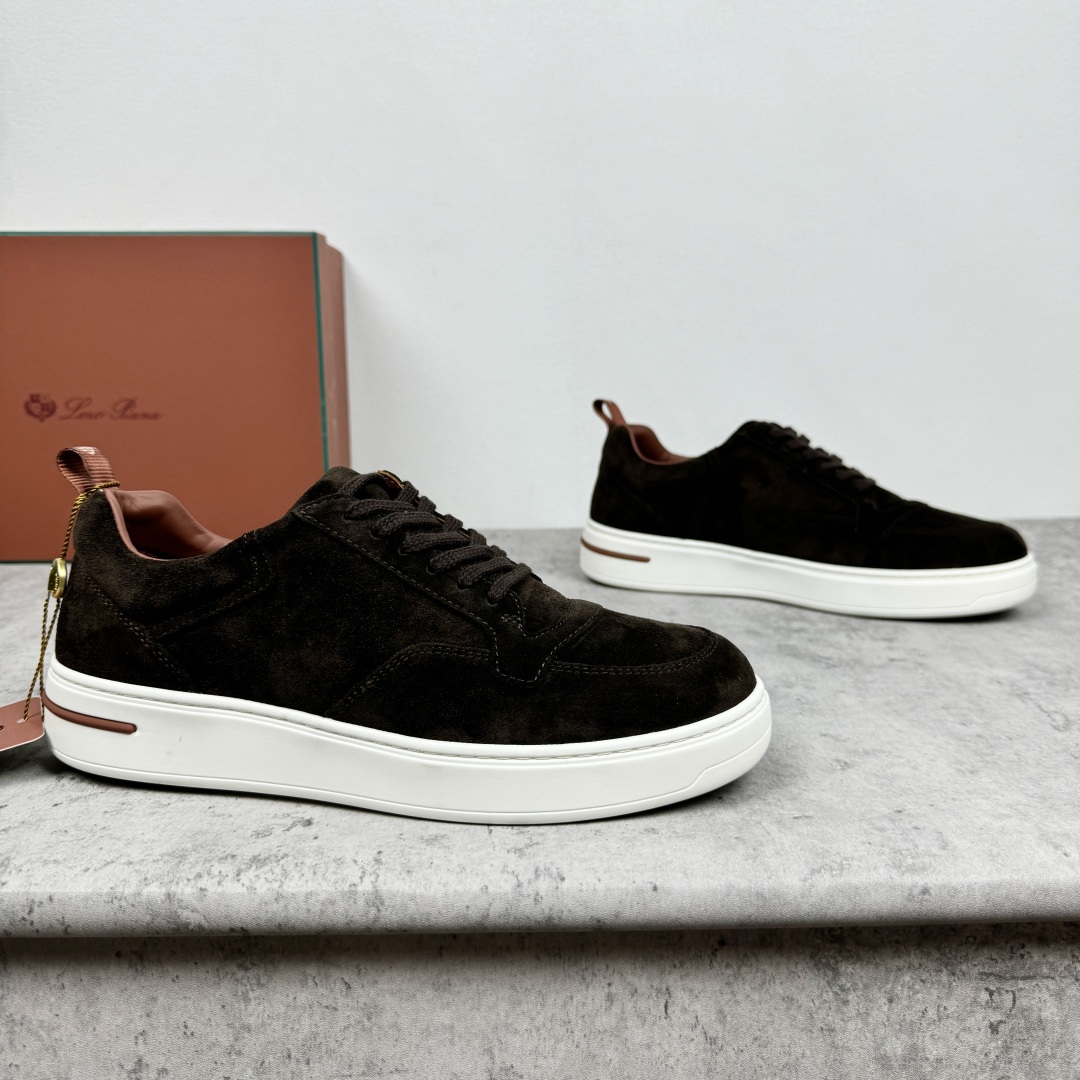 Loro Piana Newport Walk Heren Sneakers - Suede Leer - Bruin - Comfortabel
