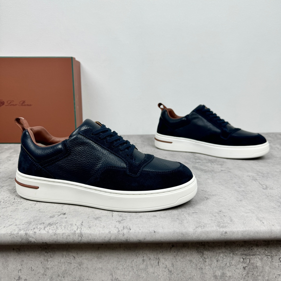 Loro Piana Newport Walk Baskets Décontractées en Cuir et Daim pour Homme