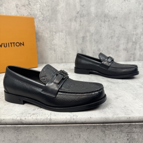 Louis Vuitton Major Loafer in Black Grained Leather with Monogram Detail 1 Louis Vuitton Major Loafer in Black Grained Leather with Monogram Detail