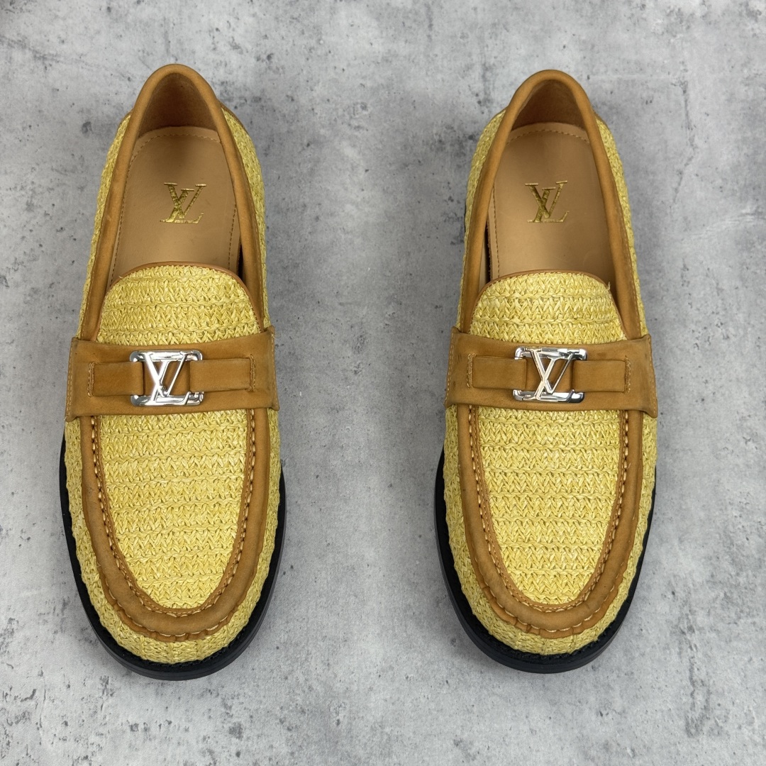 Louis Vuitton Woven Loafers: Yellow, Leather Trim, Metal Logo Accent, Comfort Fit 3 cmp i1758562895748 3607 0 1