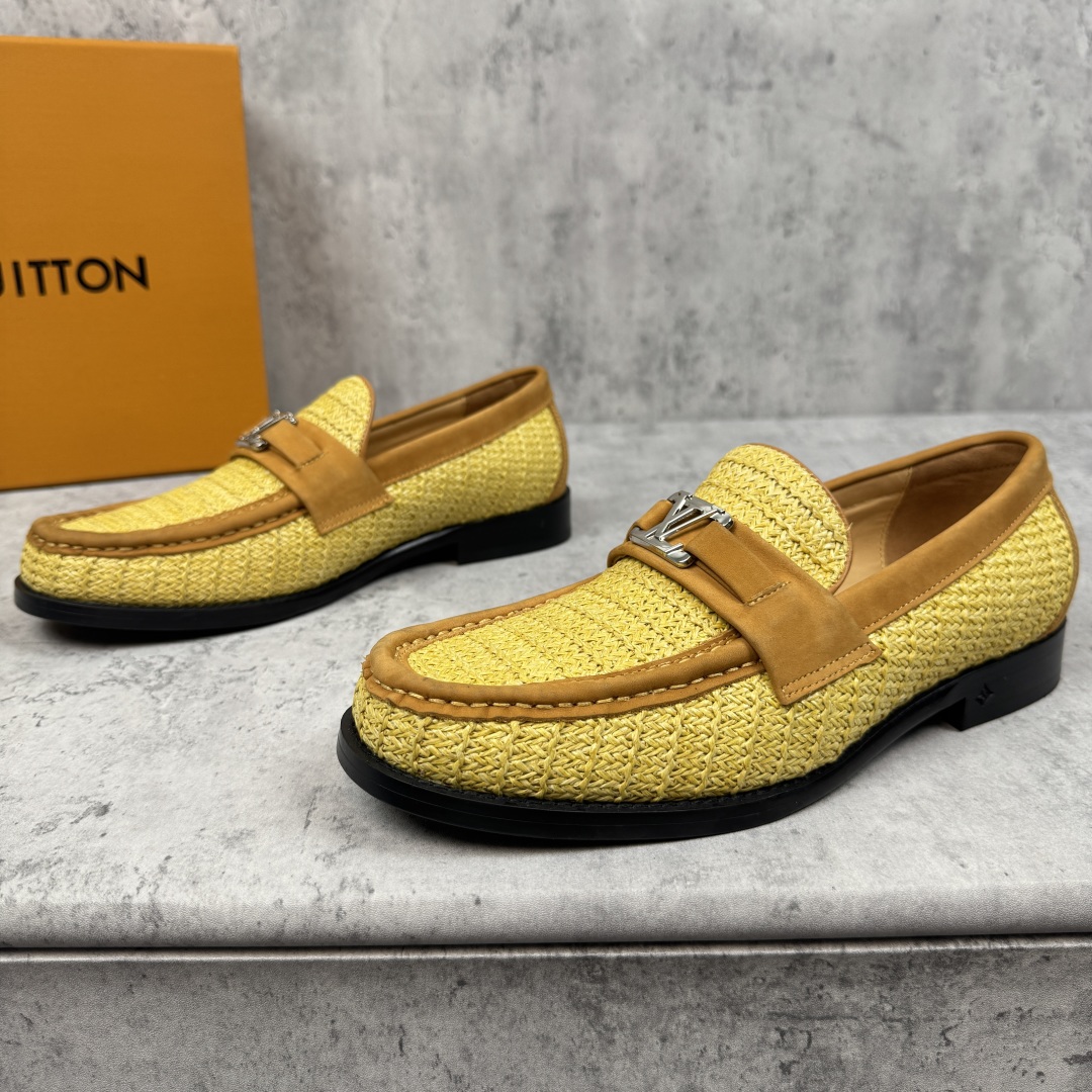 Louis Vuitton Woven Loafers: Yellow, Leather Trim, Metal Logo Accent, Comfort Fit 4 cmp i1758562896938 5542 0 2