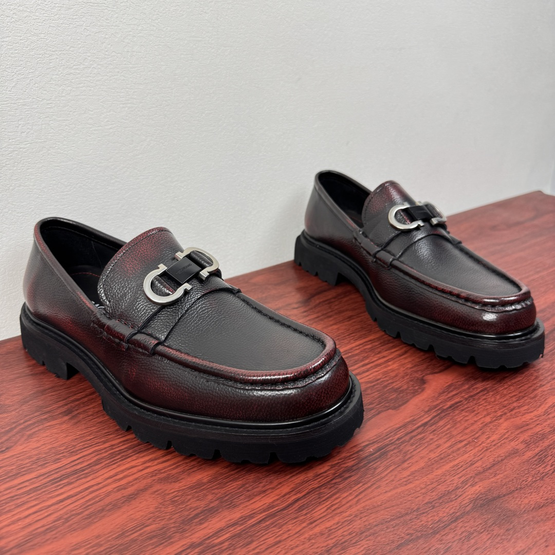 Ferragamo Style Black Leather Men's Shoes Lookbook Reference image 2