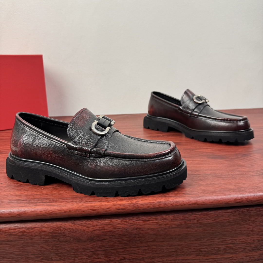 Ferragamo Style Black Leather Men's Shoes Lookbook Reference image 1