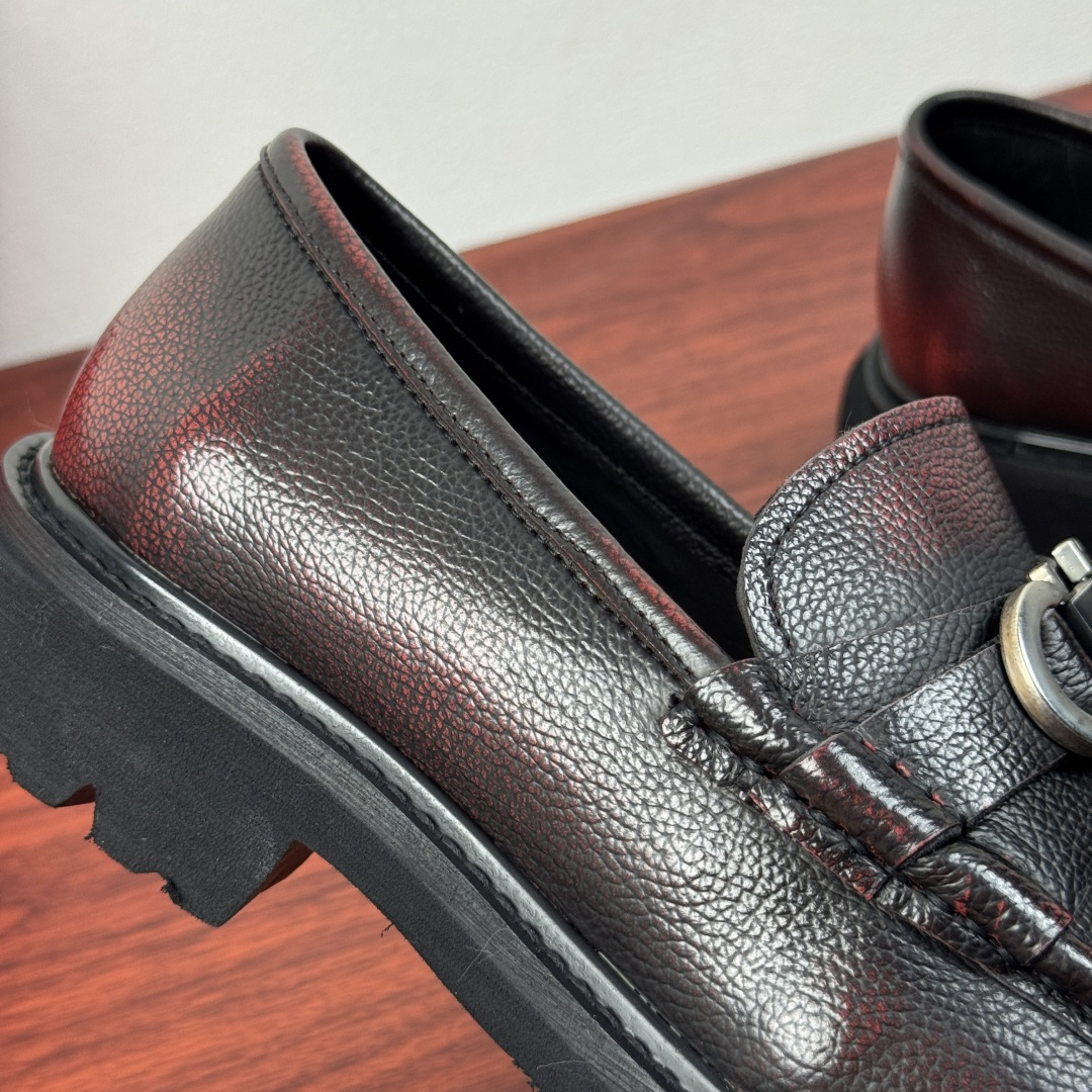 Ferragamo Style Black Leather Men's Shoes Men's Shoes Men's Shoes detail image 6 from source 783334
