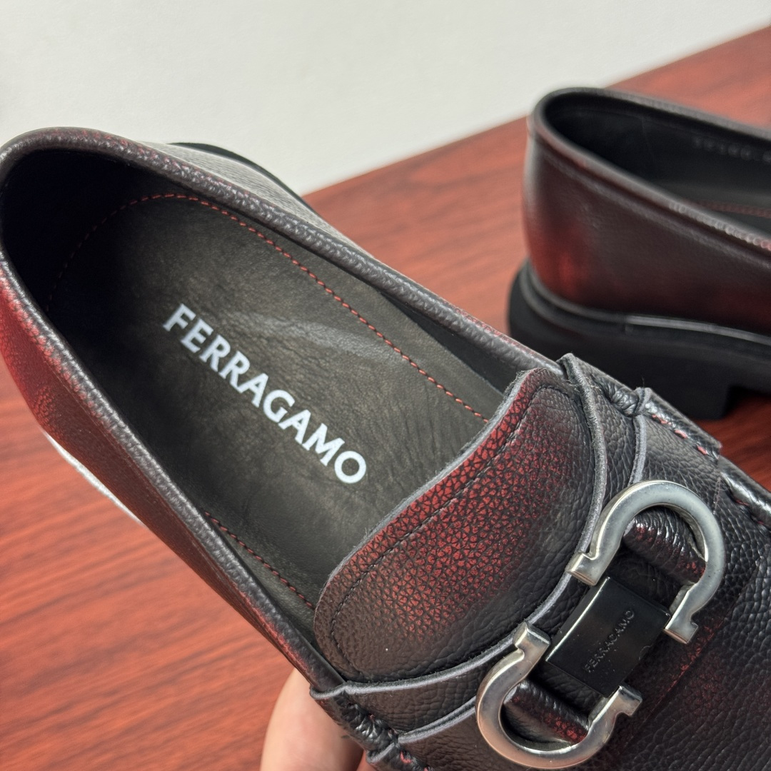 Ferragamo Style Black Leather Men's Shoes Men's Shoes Men's Shoes detail image 7 from source 783334