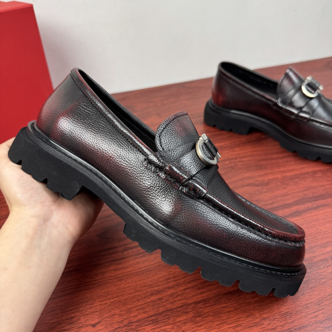 Ferragamo Style Black Leather Men's Shoes Men's Shoes Men's Shoes detail image 4 from source 783334