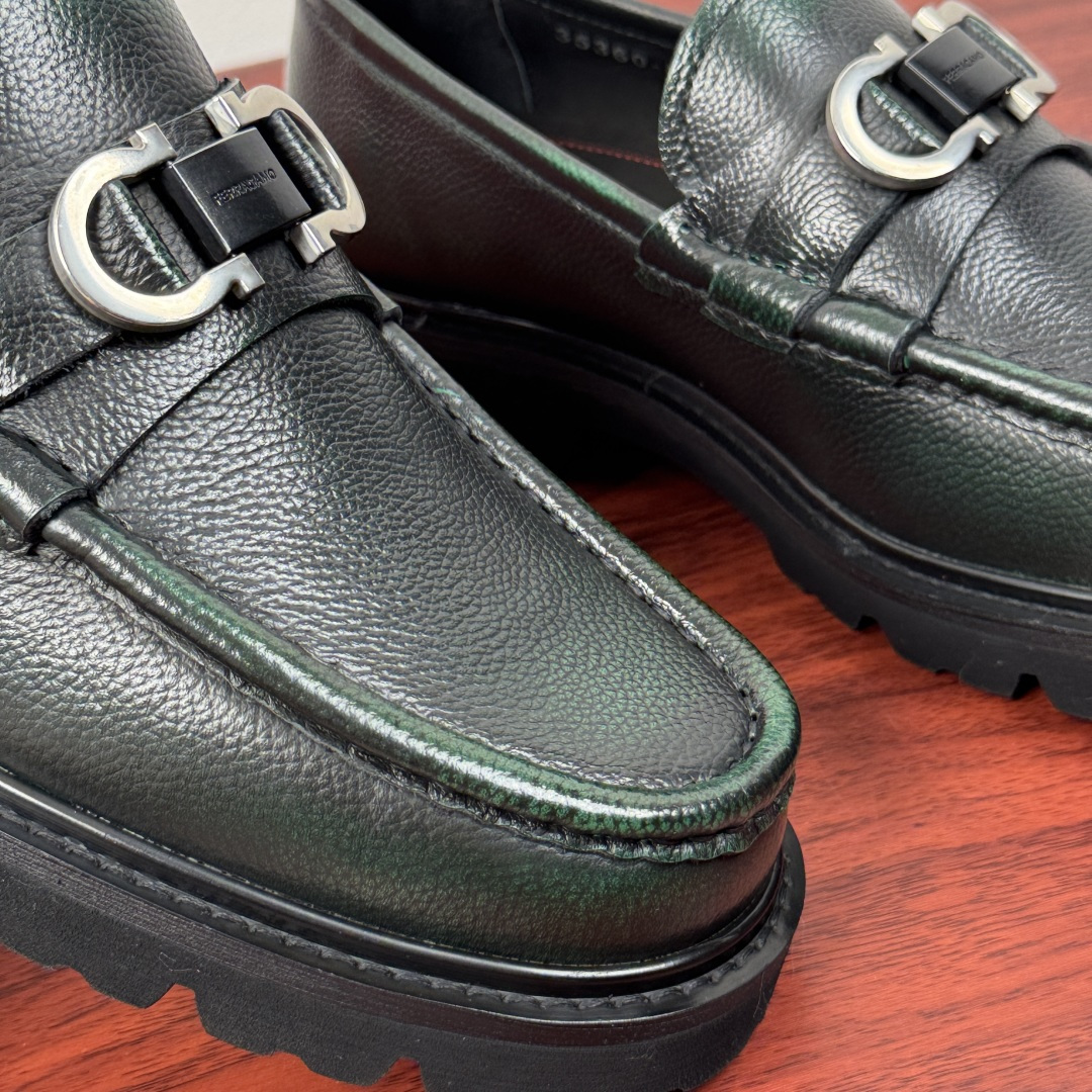 Ferragamo Style Black Leather Men's Shoes Men's Shoes Men's Shoes detail image 5 from source 783339