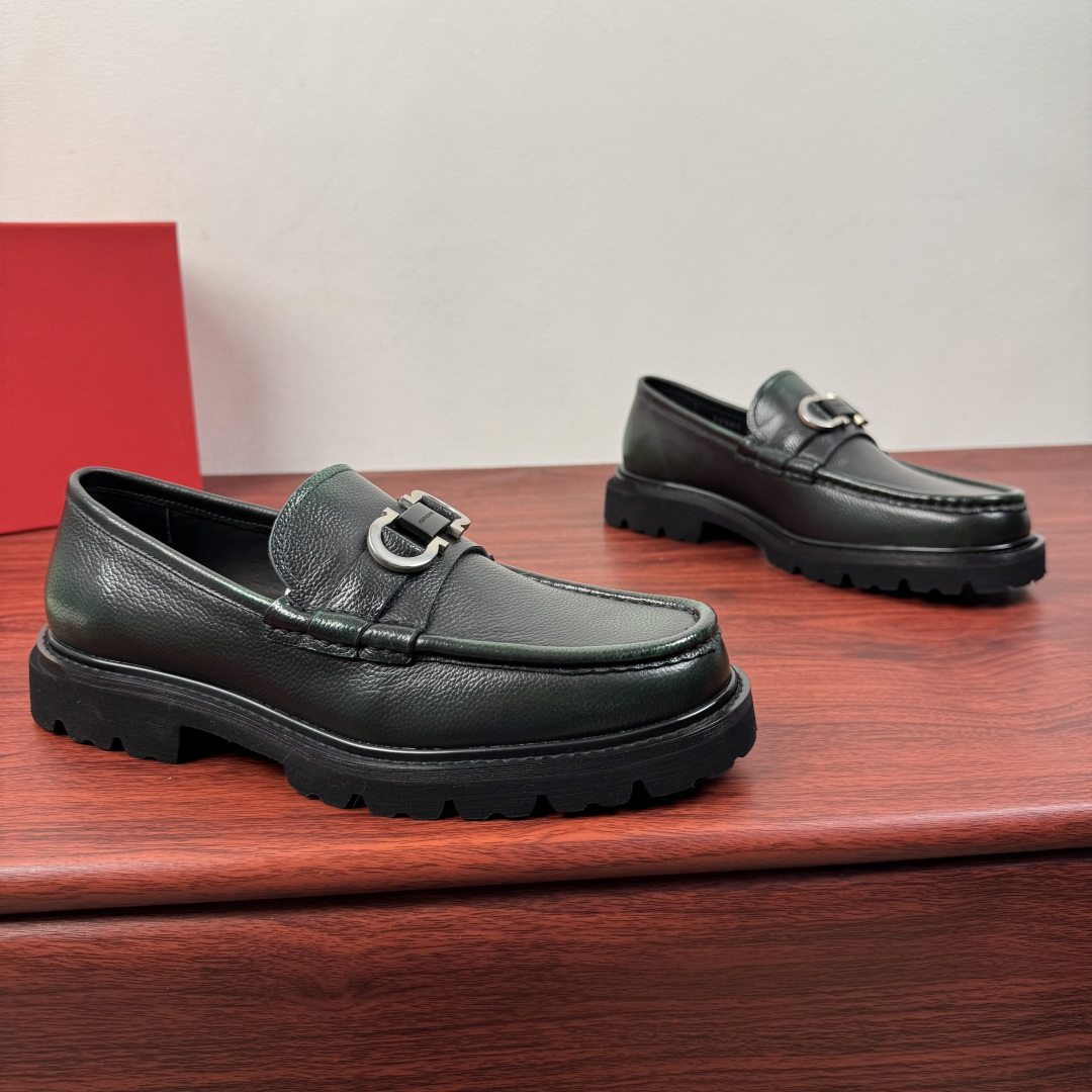 Ferragamo Style Black Leather Men's Shoes Lookbook Reference image 1