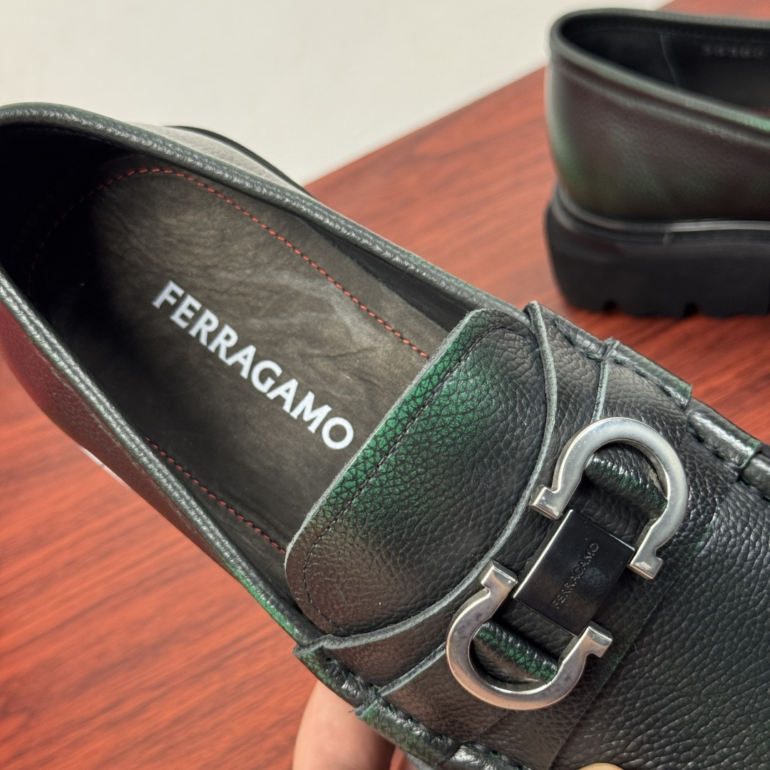 Ferragamo Style Black Leather Men's Shoes Men's Shoes Men's Shoes detail image 7 from source 783339