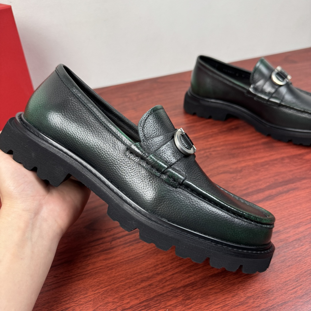 Ferragamo Style Black Leather Men's Shoes Men's Shoes Men's Shoes detail image 4 from source 783339