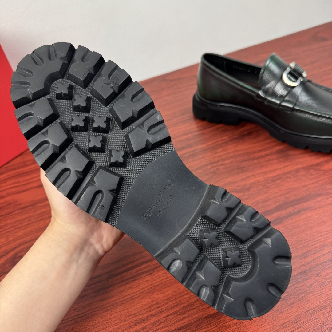 Ferragamo Style Black Leather Men's Shoes Men's Shoes Men's Shoes detail image 9 from source 783339