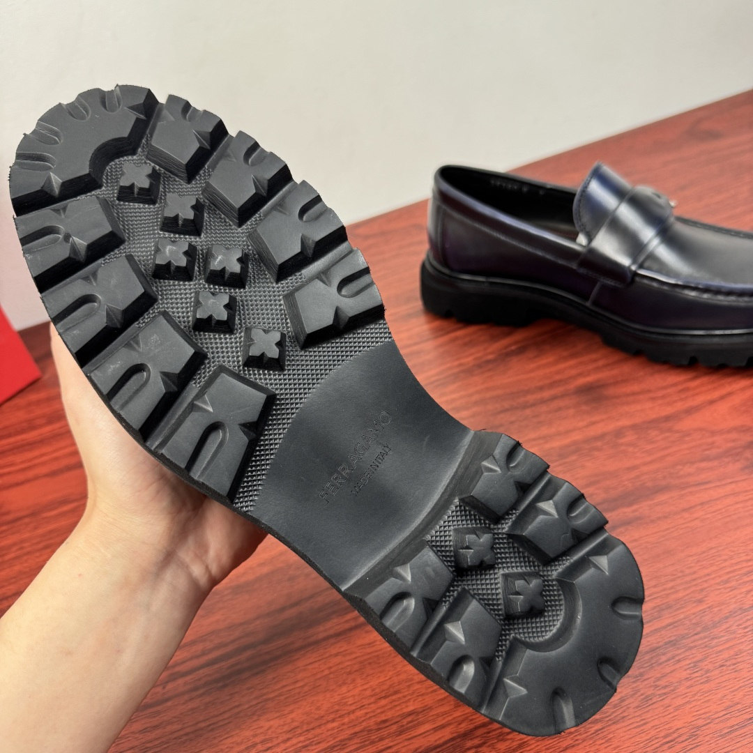 Ferragamo Style Black Leather Men's Shoes Men's Shoes Men's Shoes detail image 9 from source 783337