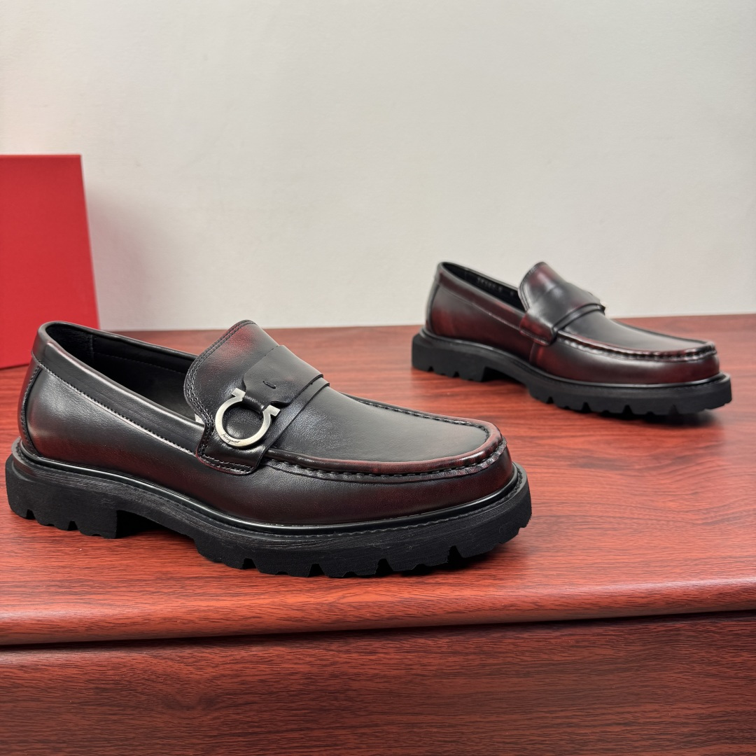 Ferragamo Style Black Leather Men's Shoes Lookbook Reference image 1