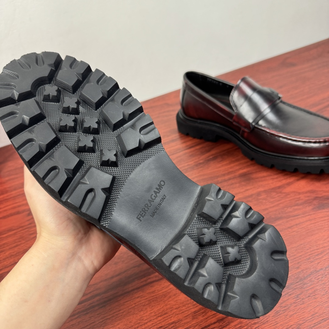 Ferragamo Style Black Leather Men's Shoes Men's Shoes Men's Shoes detail image 9 from source 783338