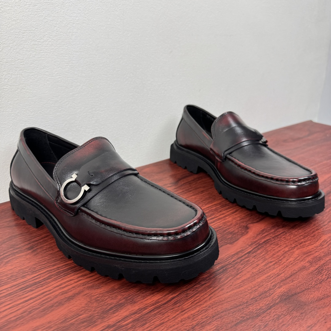 Ferragamo Style Black Leather Men's Shoes Lookbook Reference image 2