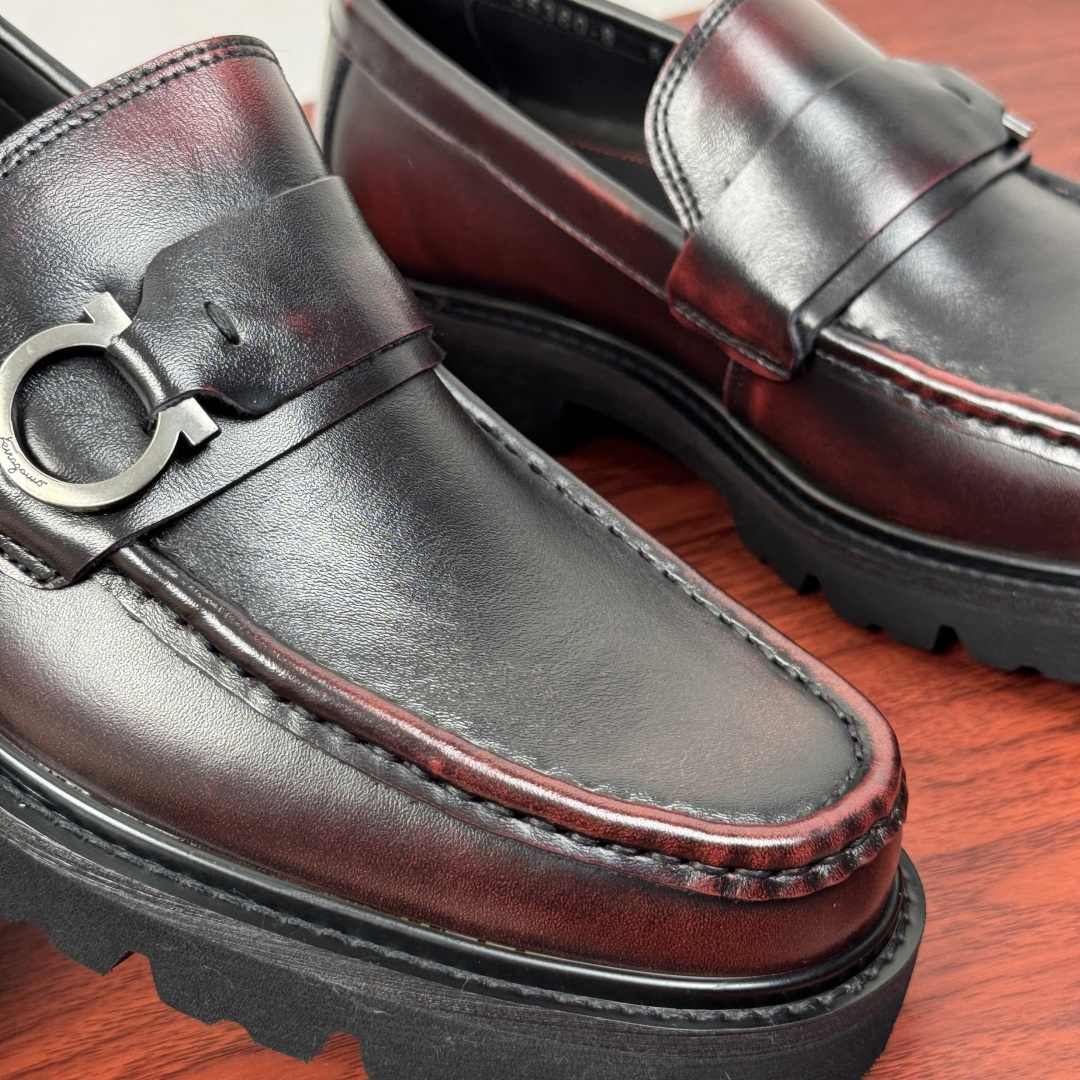 Ferragamo Style Black Leather Men's Shoes Men's Shoes Men's Shoes detail image 5 from source 783338