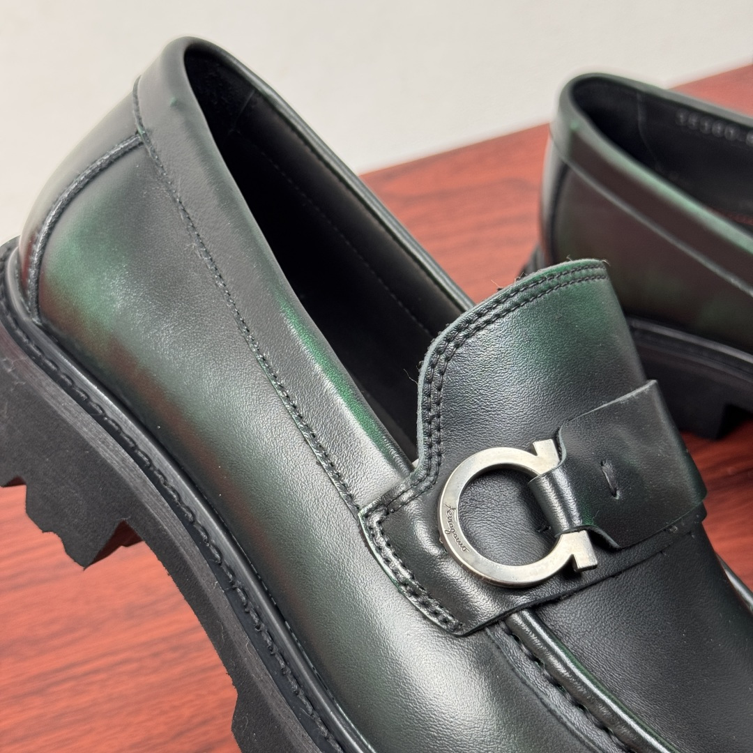 Ferragamo Style Black Leather Men's Shoes Men's Shoes Men's Shoes detail image 6 from source 783336