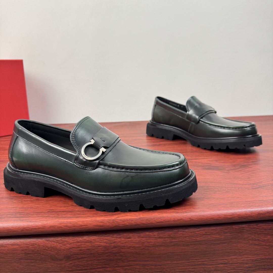 Ferragamo Style Black Leather Men's Shoes Lookbook Reference image 1