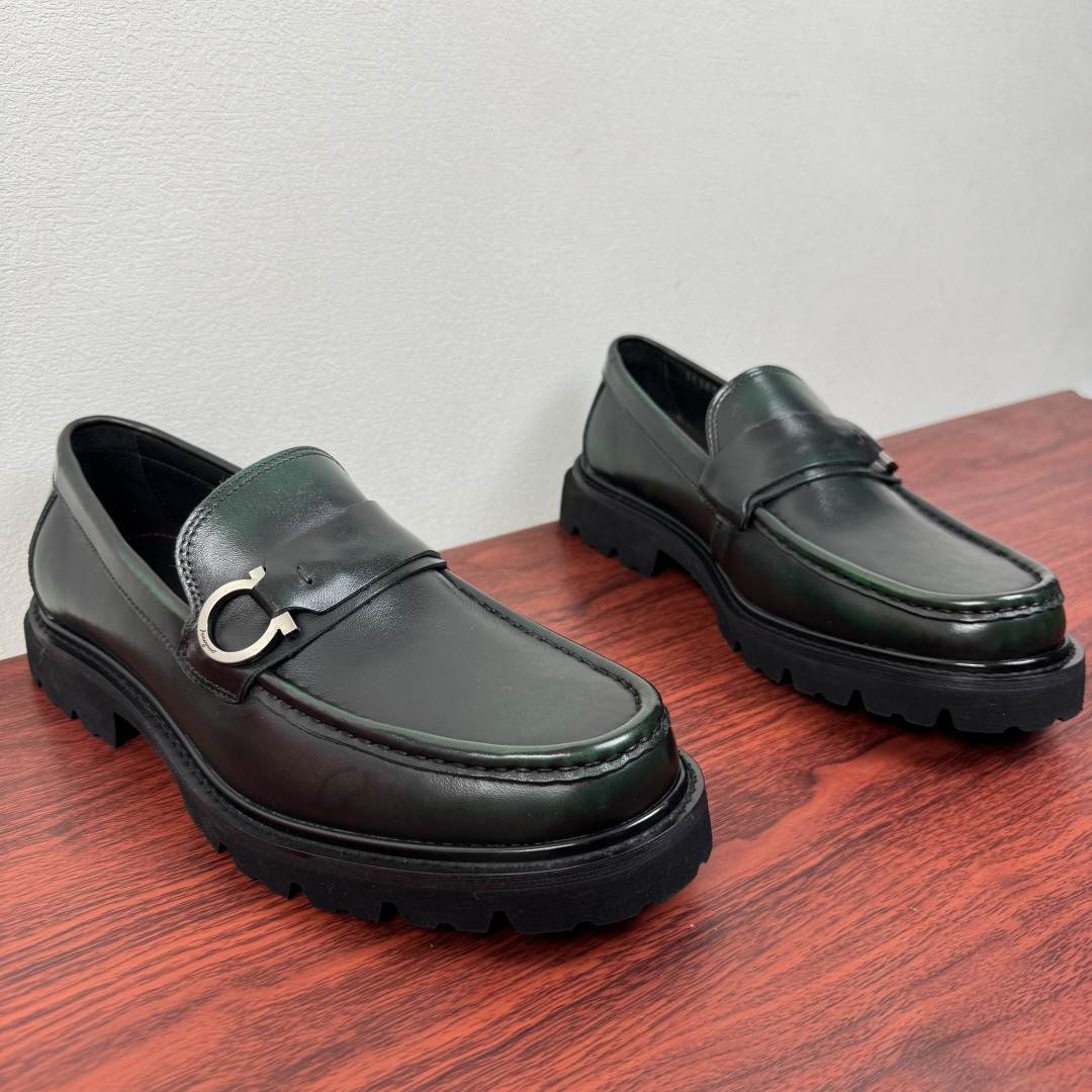 Ferragamo Style Black Leather Men's Shoes Lookbook Reference image 2