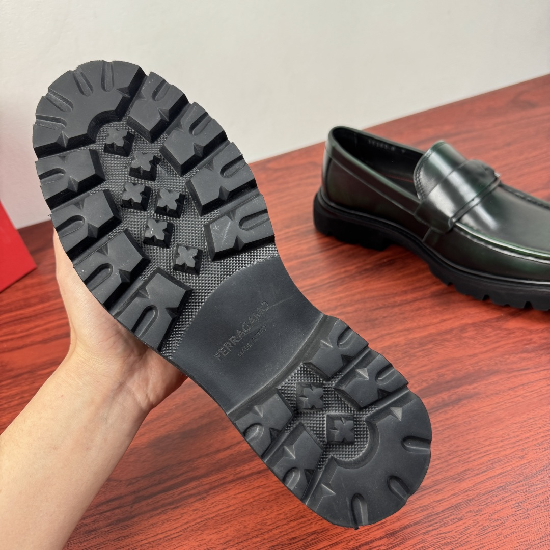 Ferragamo Style Black Leather Men's Shoes Men's Shoes Men's Shoes detail image 9 from source 783336