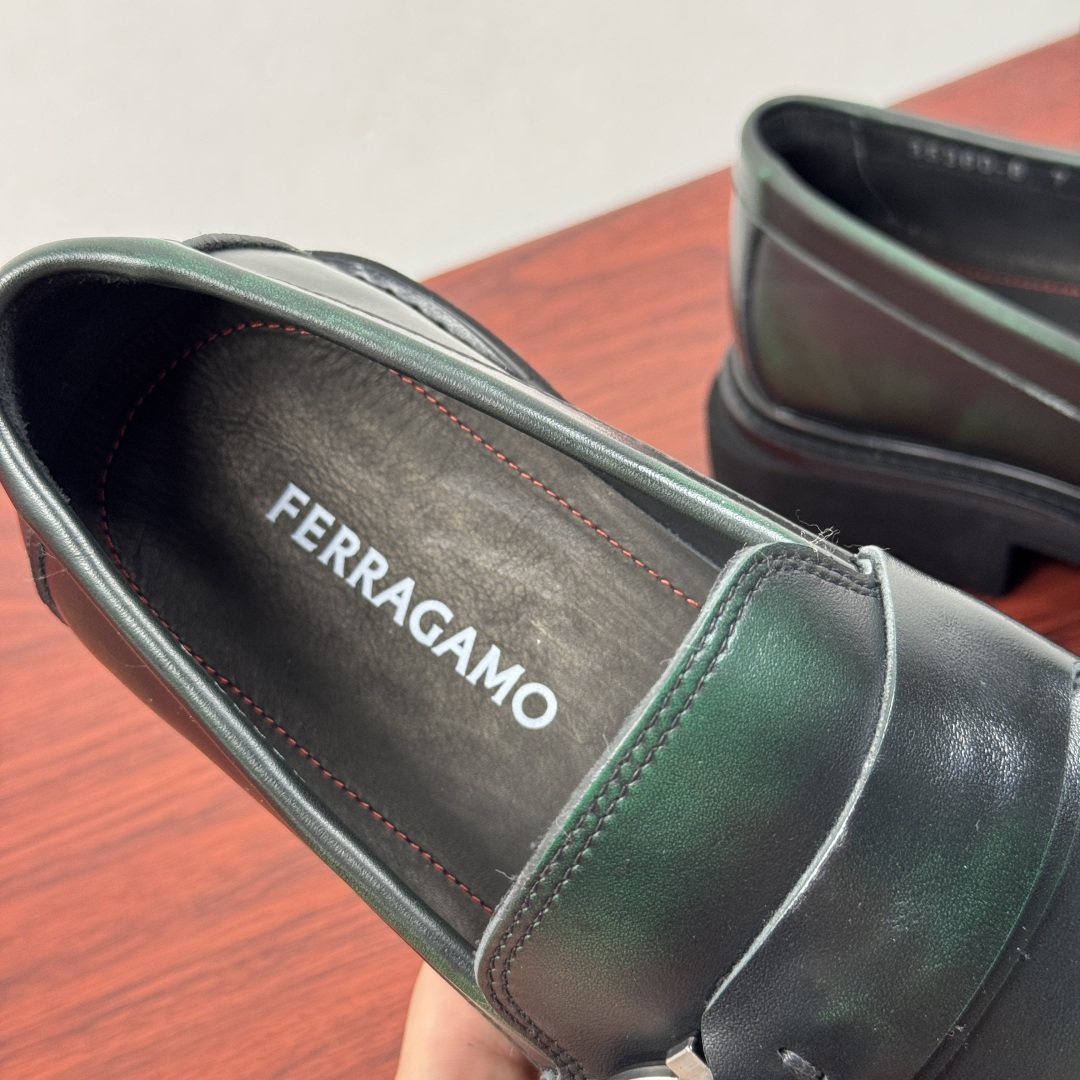 Ferragamo Style Black Leather Men's Shoes Men's Shoes Men's Shoes detail image 7 from source 783336