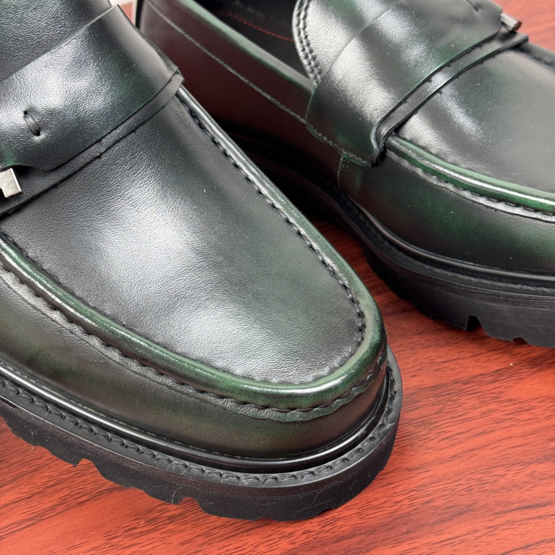 Ferragamo Style Black Leather Men's Shoes Men's Shoes Men's Shoes detail image 5 from source 783336