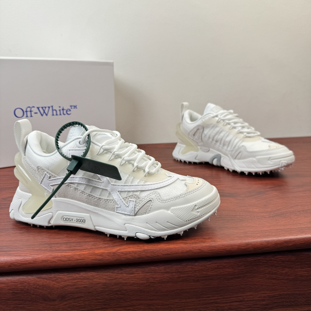 NO:832556,Batch Off-White ODSY-couple style sneakers shipped in multiple colors!  Retro-futuristic design, multi-material spliced ​​upper, 'ODSY-' logo on the side of the shoe, transparent TPU on the heel, full of layering, and eye-catching details. The outsole is made of EVA and rubber, which is cushioning and comfortable. It is OK for daily wear or walking for a long time! Street fashion style, great style when paired with loose clothing, a must-have item for fashion and personality!  Comes with original box and dust bag!  Size 36-37-38-39-40-41-42-43-44-45-46-47 leather shoe size item number OFFW1000 white,,off white,sneakers19860909批 Off-White ODSY-情侣款运动鞋多色出货！ 复古未来感设计,多材质拼接鞋面,鞋侧'ODSY-'标识,后跟透明TPU,层次感满满,细节超吸睛.大底EVA和橡胶材质,缓震舒适,日常穿搭或长时间行走都很OK!街头潮流风,搭配宽松服饰超有范,时尚个性必备单品！配原盒包装防尘袋！ 尺码36-37-38-39-40-41-42-43-44-45-46-47皮鞋尺码 货号OFFW1000 白色,,off white,sneakers,Men's shoes