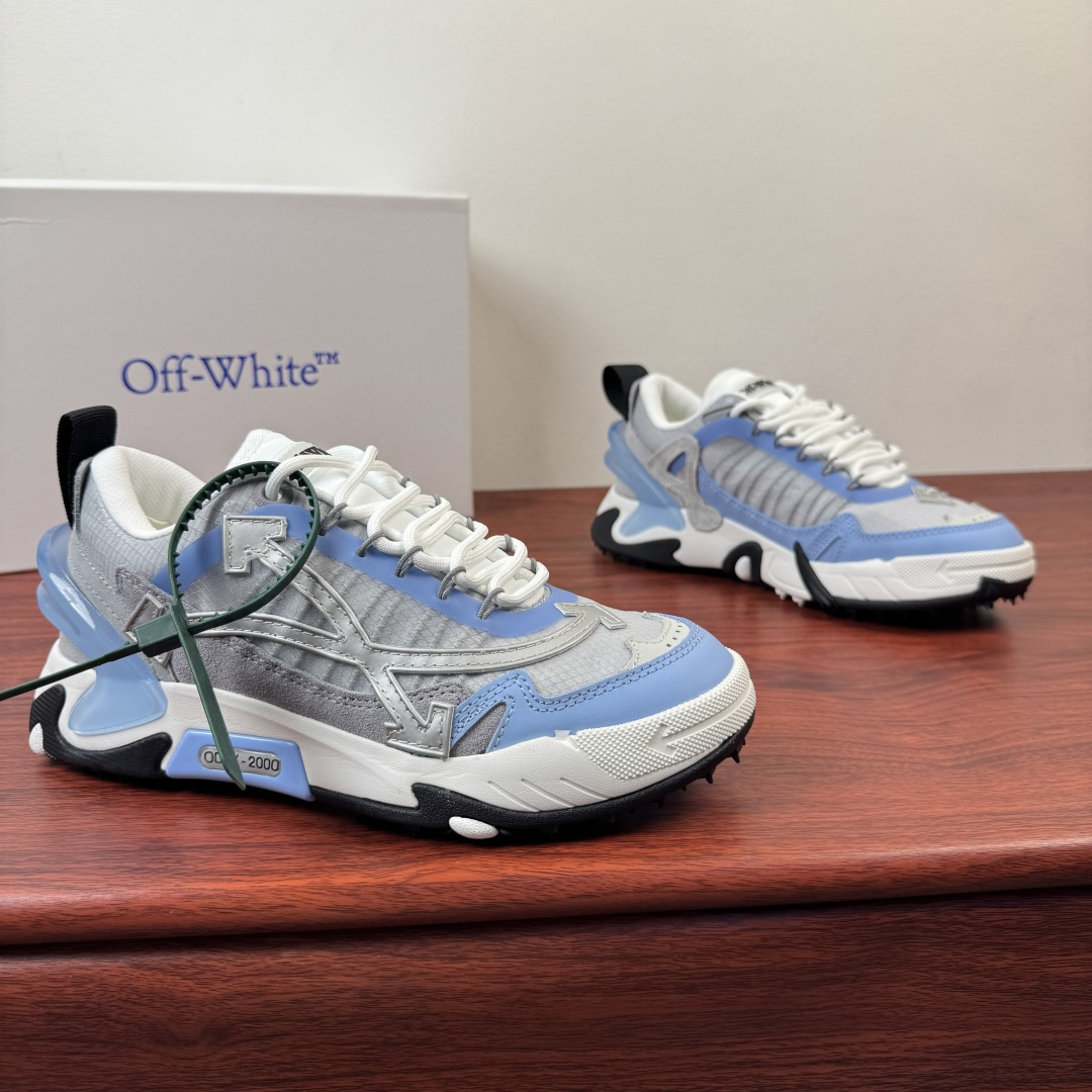 NO:832516,Batch Off-White ODSY-couple style sneakers shipped in multiple colors!  Retro-futuristic design, multi-material spliced ​​upper, 'ODSY-' logo on the side of the shoe, transparent TPU on the heel, full of layering, and eye-catching details. The outsole is made of EVA and rubber, which is cushioning and comfortable. It is OK for daily wear or walking for a long time! Street fashion style, great style when paired with loose clothing, a must-have item for fashion and personality!  Comes with original box and dust bag!  Size 36-37-38-39-40-41-42-43-44-45-46-47 leather shoe size item number OFFW1000 gray blue, off white, sneakers19860909批 Off-White ODSY-情侣款运动鞋多色出货！ 复古未来感设计,多材质拼接鞋面,鞋侧'ODSY-'标识,后跟透明TPU,层次感满满,细节超吸睛.大底EVA和橡胶材质,缓震舒适,日常穿搭或长时间行走都很OK!街头潮流风,搭配宽松服饰超有范,时尚个性必备单品！配原盒包装防尘袋！ 尺码36-37-38-39-40-41-42-43-44-45-46-47皮鞋尺码 货号OFFW1000 灰蓝,,off white,sneakers,Men's shoes