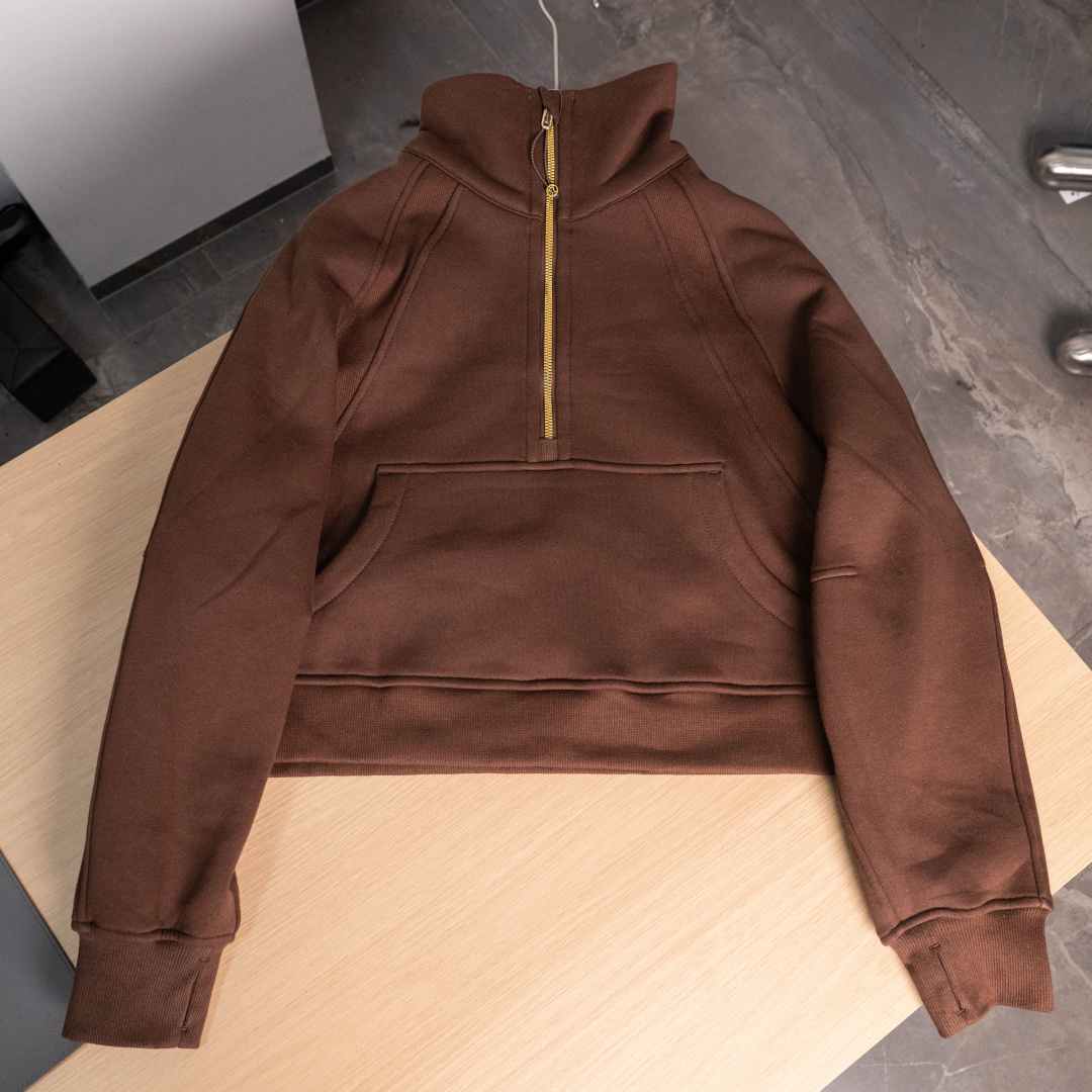 AScuba立领宽松卫衣产品配色:蒸馏咖啡、薰衣草、阴影蓝、骨百色、丝绒粉、板栗粽码数XS/S，M/L，