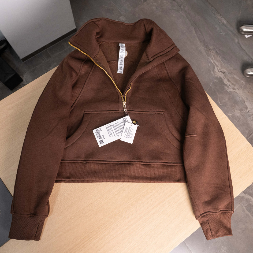 AScuba立领宽松卫衣产品配色:蒸馏咖啡、薰衣草、阴影蓝、骨百色、丝绒粉、板栗粽码数XS/S，M/L，