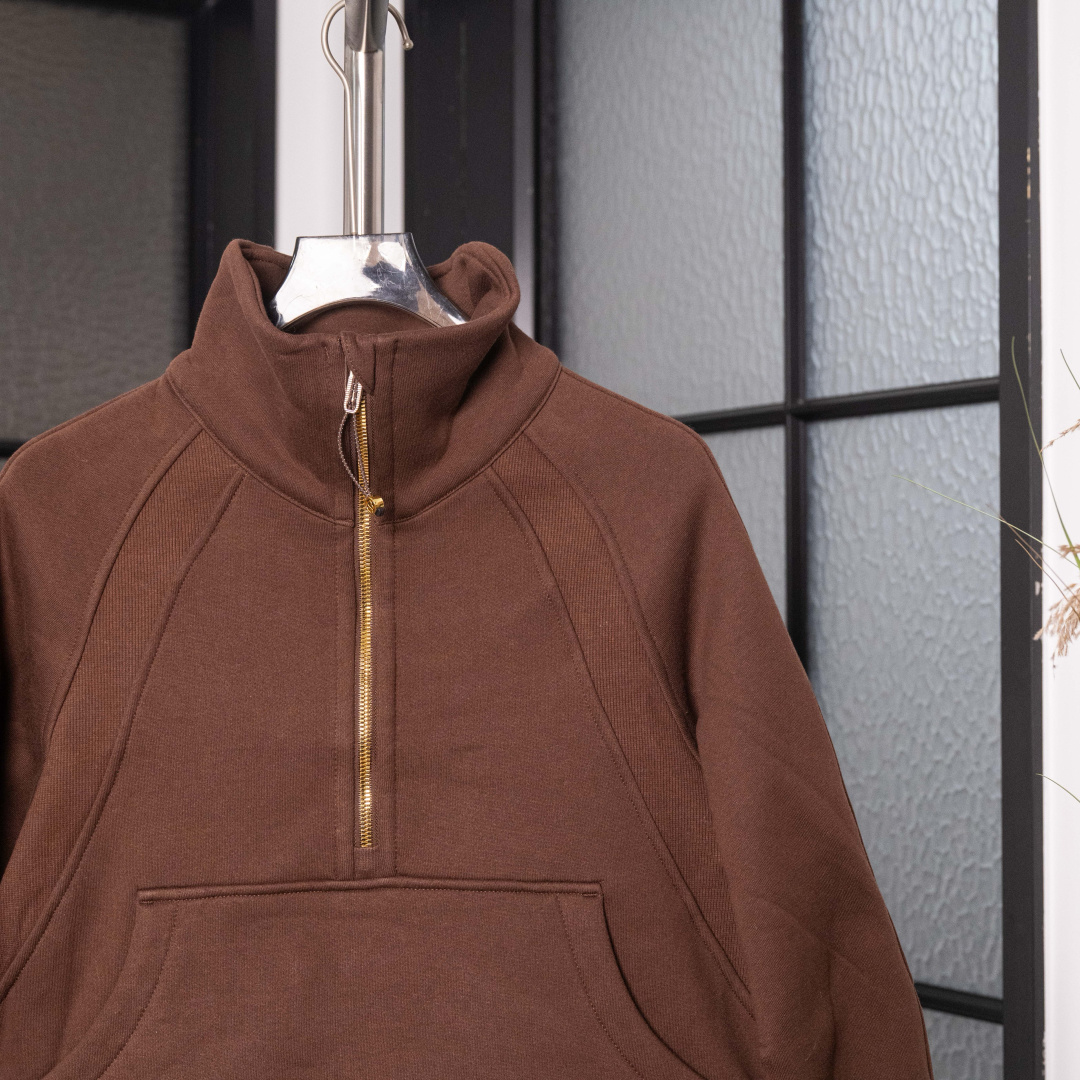 AScuba立领宽松卫衣产品配色:蒸馏咖啡、薰衣草、阴影蓝、骨百色、丝绒粉、板栗粽码数XS/S，M/L，