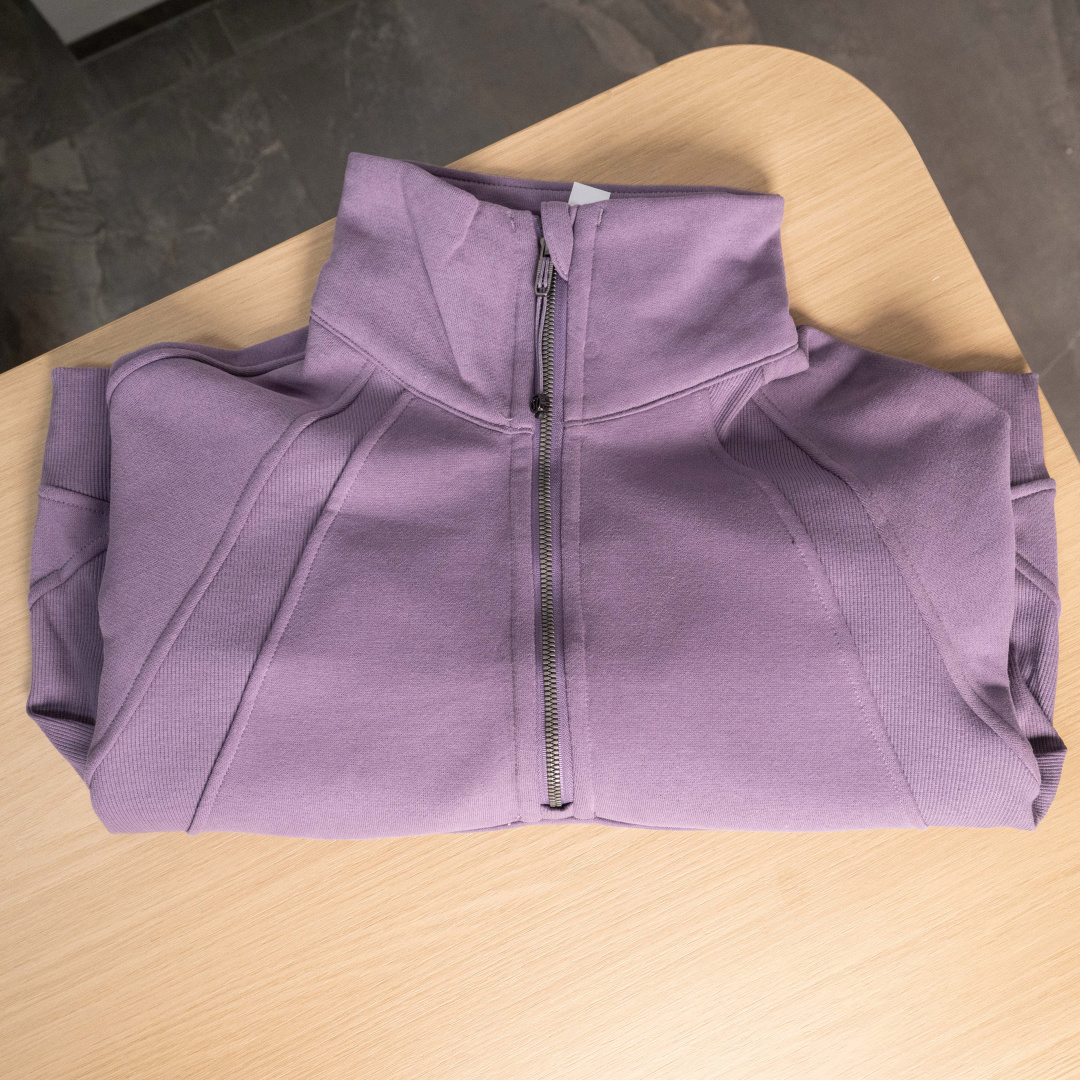 AScuba立领宽松卫衣产品配色:蒸馏咖啡、薰衣草、阴影蓝、骨百色、丝绒粉、板栗粽码数XS/S，M/L，