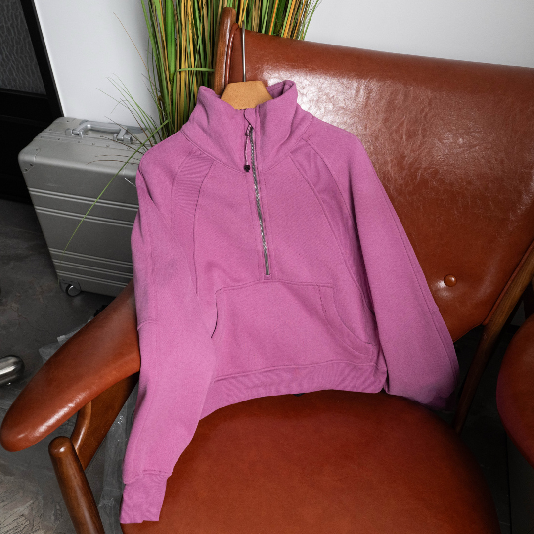 AScuba立领宽松卫衣产品配色:蒸馏咖啡、薰衣草、阴影蓝、骨百色、丝绒粉、板栗粽码数XS/S，M/L，