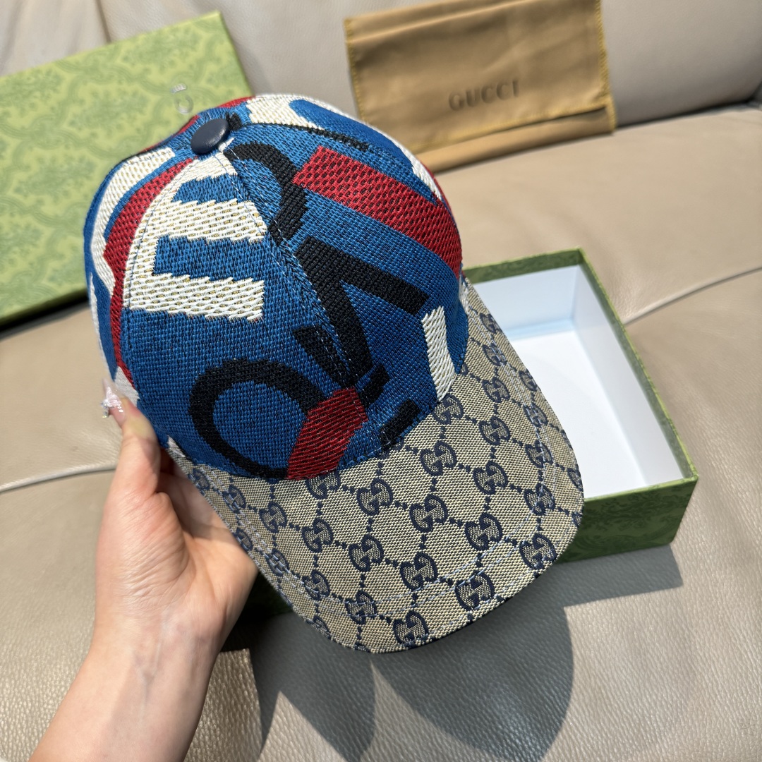 
古奇2025新款
配盒子布袋，Gucci(古奇)新款原单棒球帽😍涂鸦艺术棒球帽😍专柜11开模订制，最高
