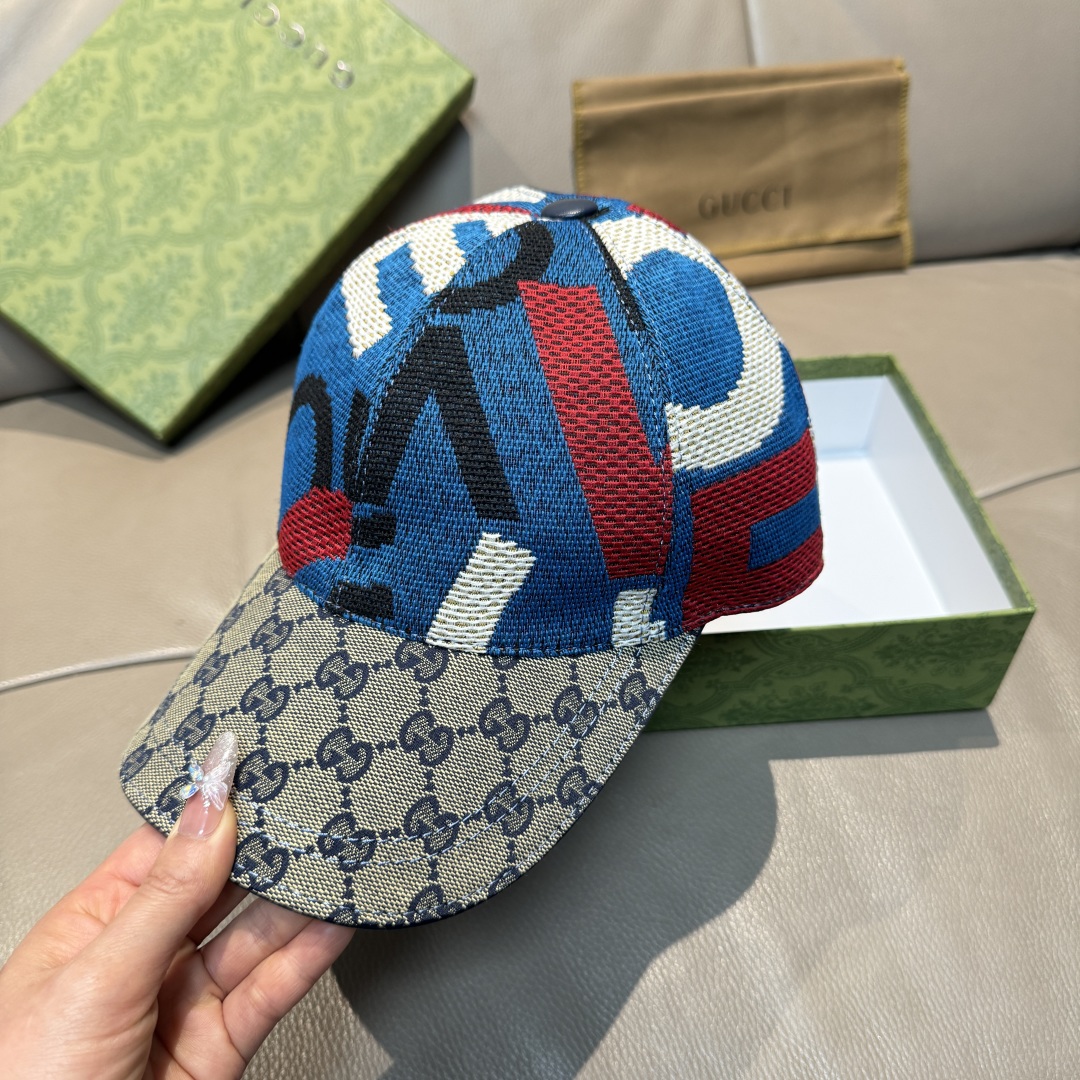 
古奇2025新款
配盒子布袋，Gucci(古奇)新款原单棒球帽😍涂鸦艺术棒球帽😍专柜11开模订制，最高