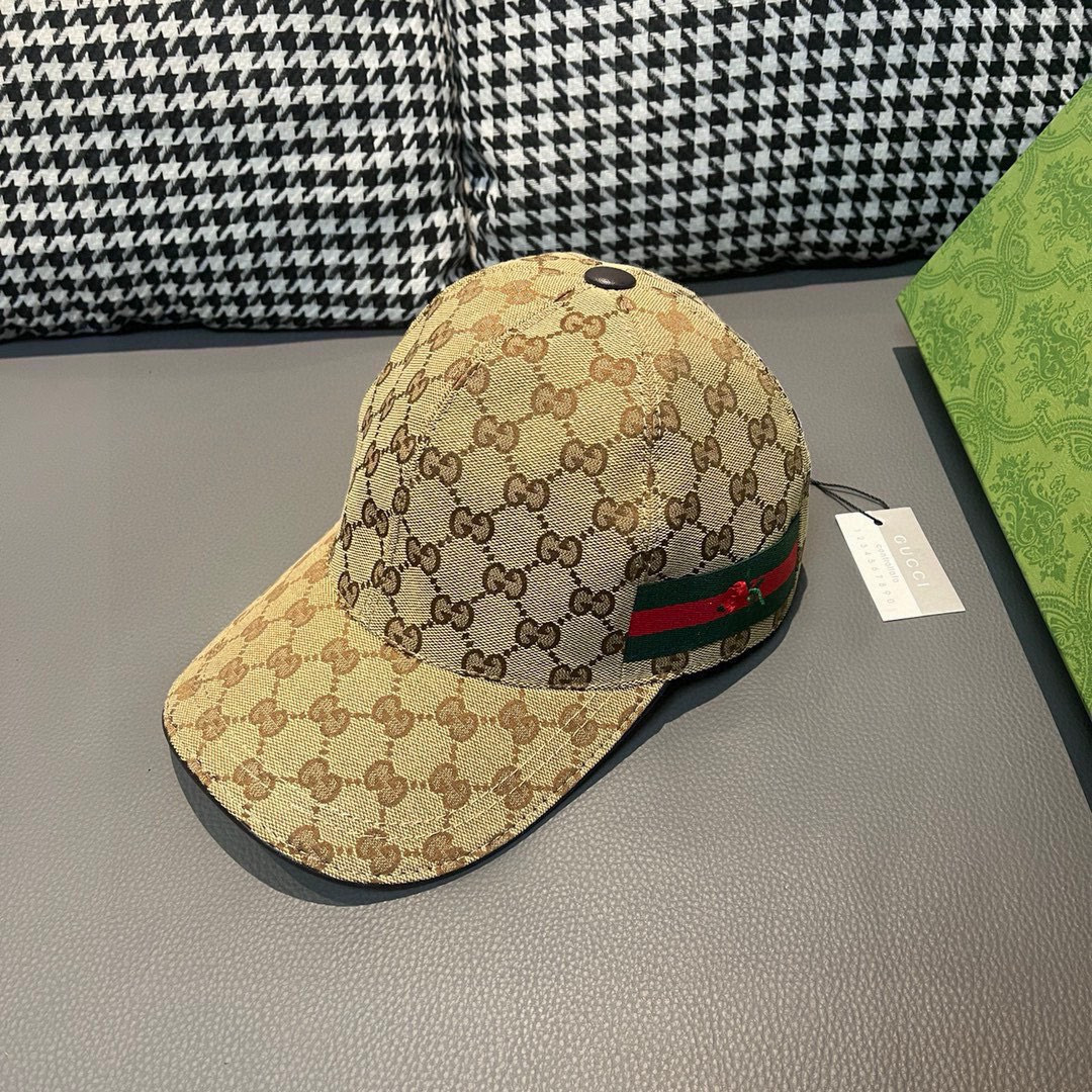 
配盒子布袋，Gucci(古奇)经典原单棒球帽，鲜花织带，专柜11开模订制，最高版本，原版帆布料+头层牛