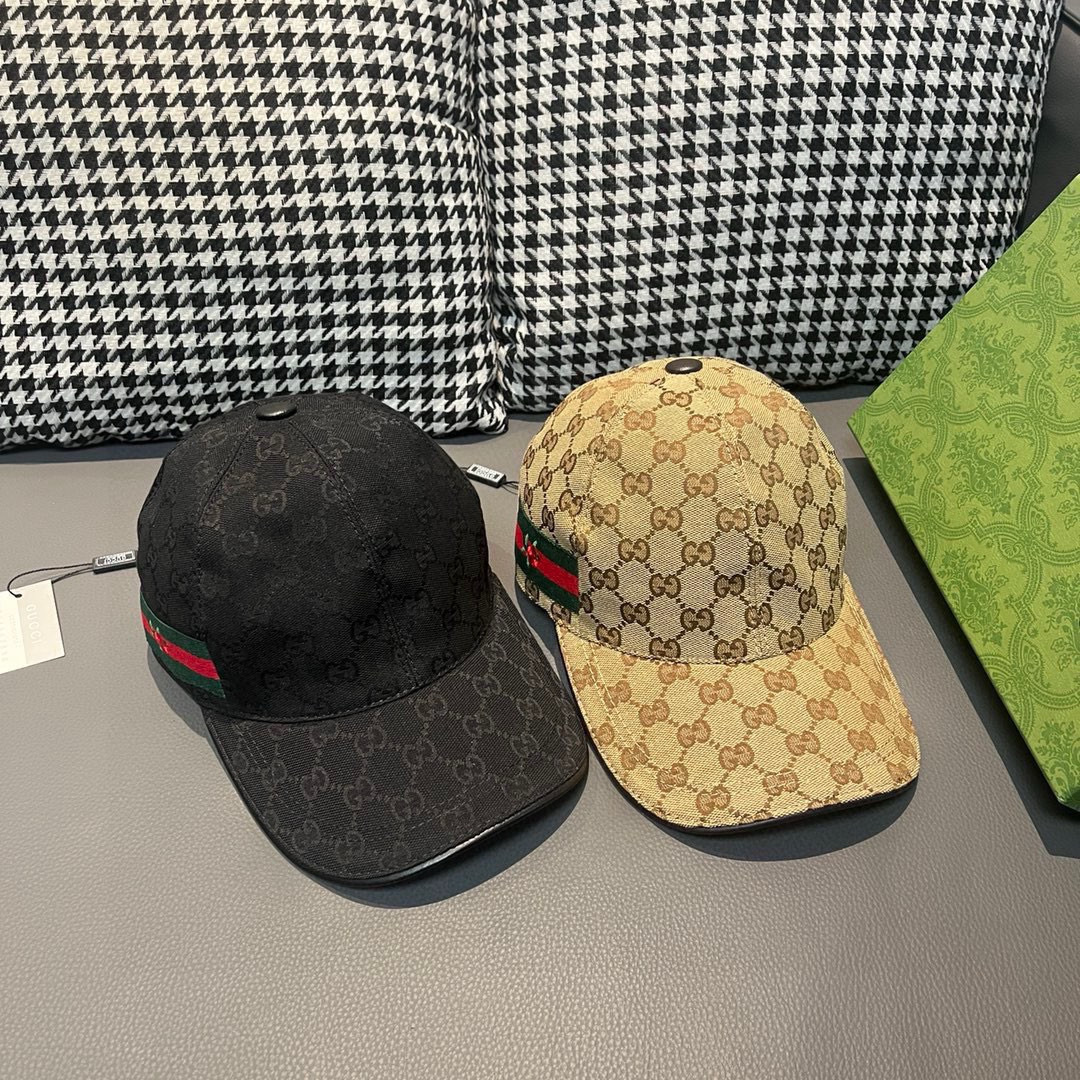 
配盒子布袋，Gucci(古奇)经典原单棒球帽，鲜花织带，专柜11开模订制，最高版本，原版帆布料+头层牛