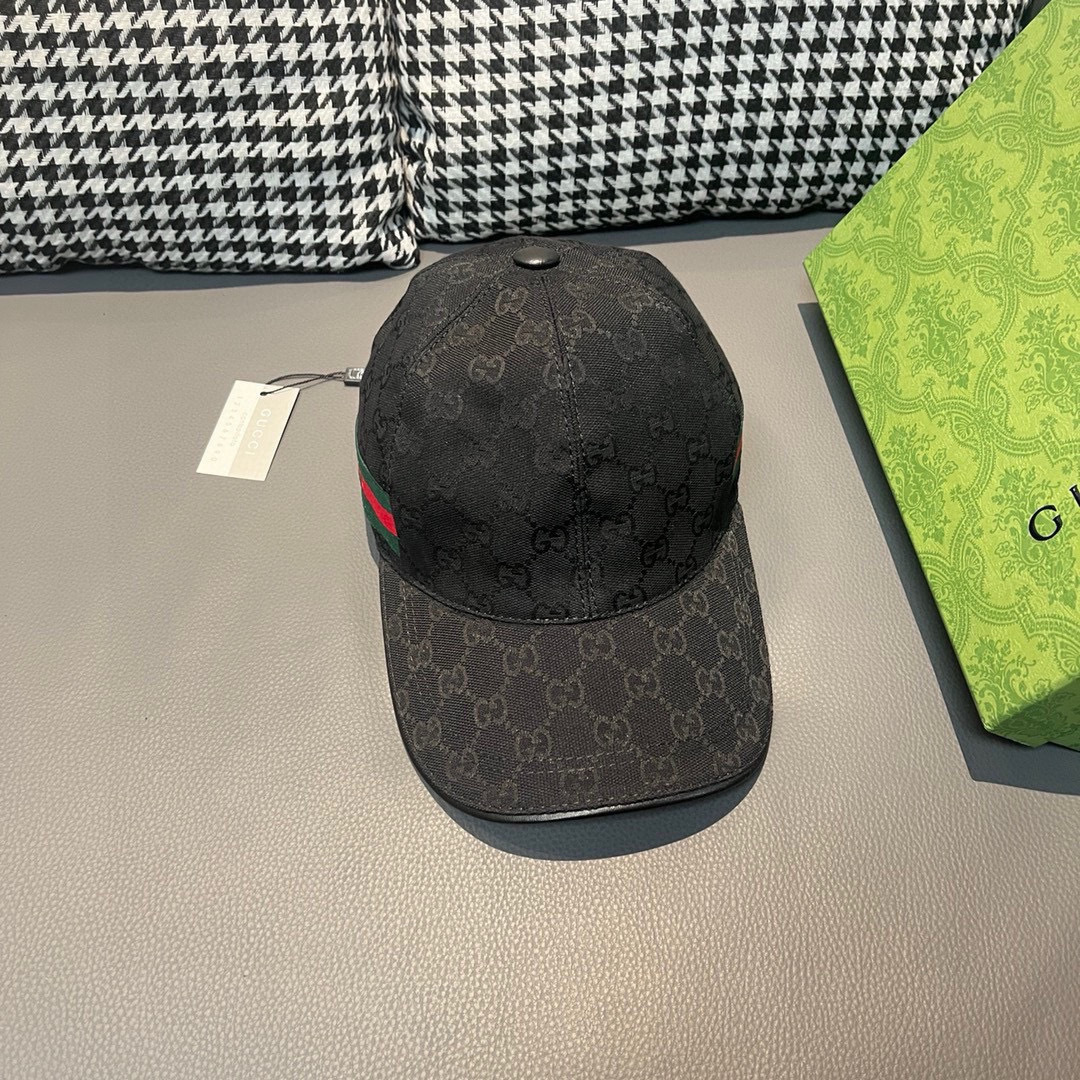 
配盒子布袋，Gucci(古奇)经典原单棒球帽，鲜花织带，专柜11开模订制，最高版本，原版帆布料+头层牛
