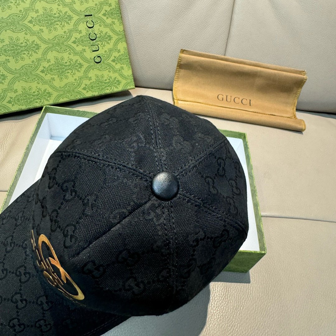 
配盒子布袋，Gucci(古奇)原单棒球帽，烫金双G，11开模订制，最高版本，原版帆布料+头层牛皮，纯棉